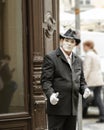 Portrait of Prague street mime Royalty Free Stock Photo